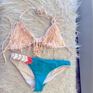 L Space fringe bikini reversible bottoms
